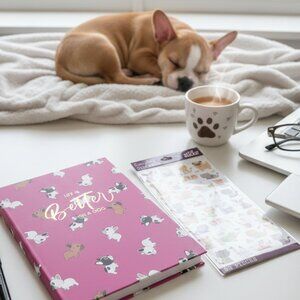NEW "Life is Better With A Dog" Hardcover Journal + 52pc Stickers